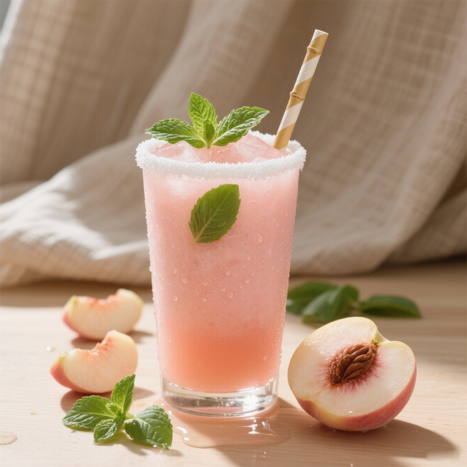Peach and Basil Slishi