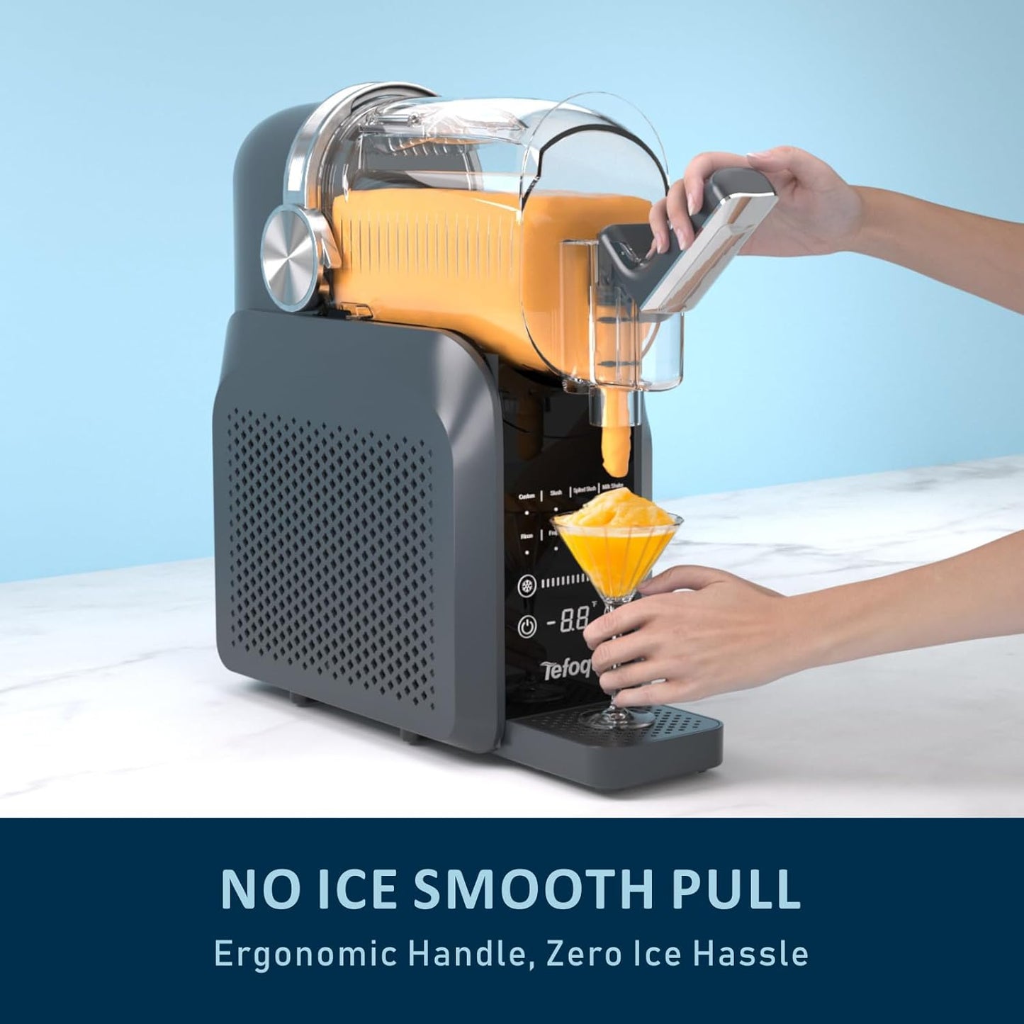 Tefoqu Slushie Machine, 88oz Frozen Drink Maker with 7 Preset Programs